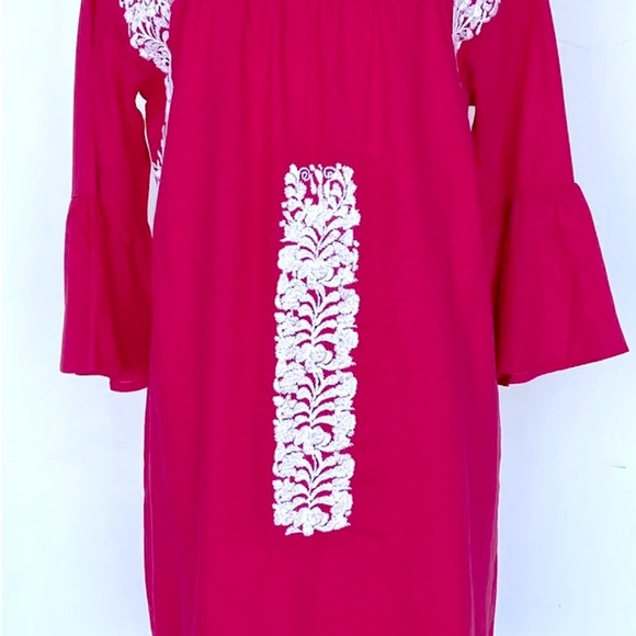 J Marie embroidered Regina Dress bell sleeve XSmall Retail $104 Price $45 New - Picture 4 of 5